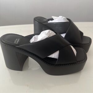 Jeffrey Campbell Black Crisscross Mules